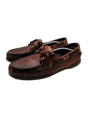 Sebago Docksides Classic Portland Brown Leather Boat Shoes Lace Up US 10 Wide